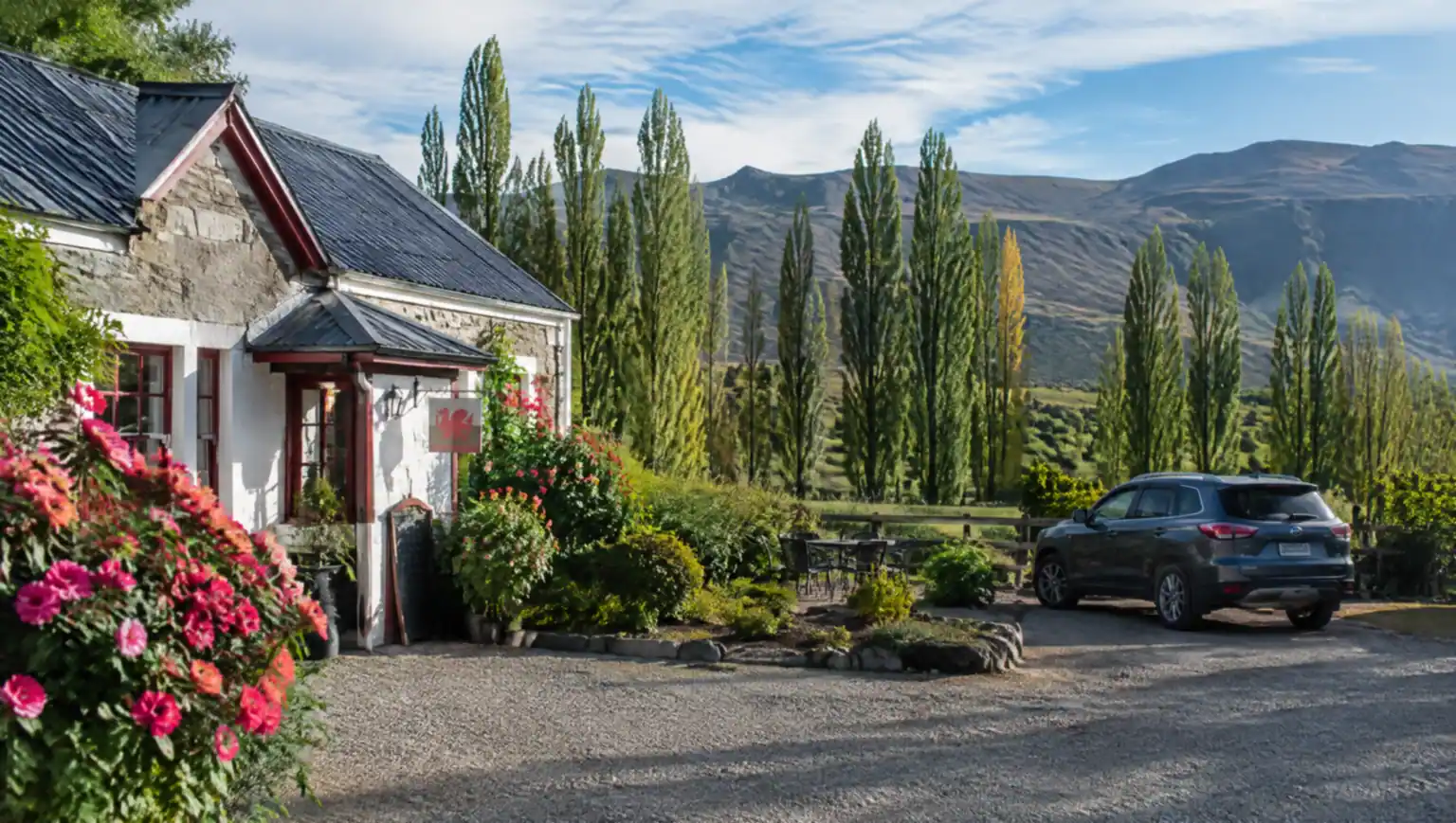 Private transfer van driving from Puerto Madryn to Gaiman through the Patagonian steppe